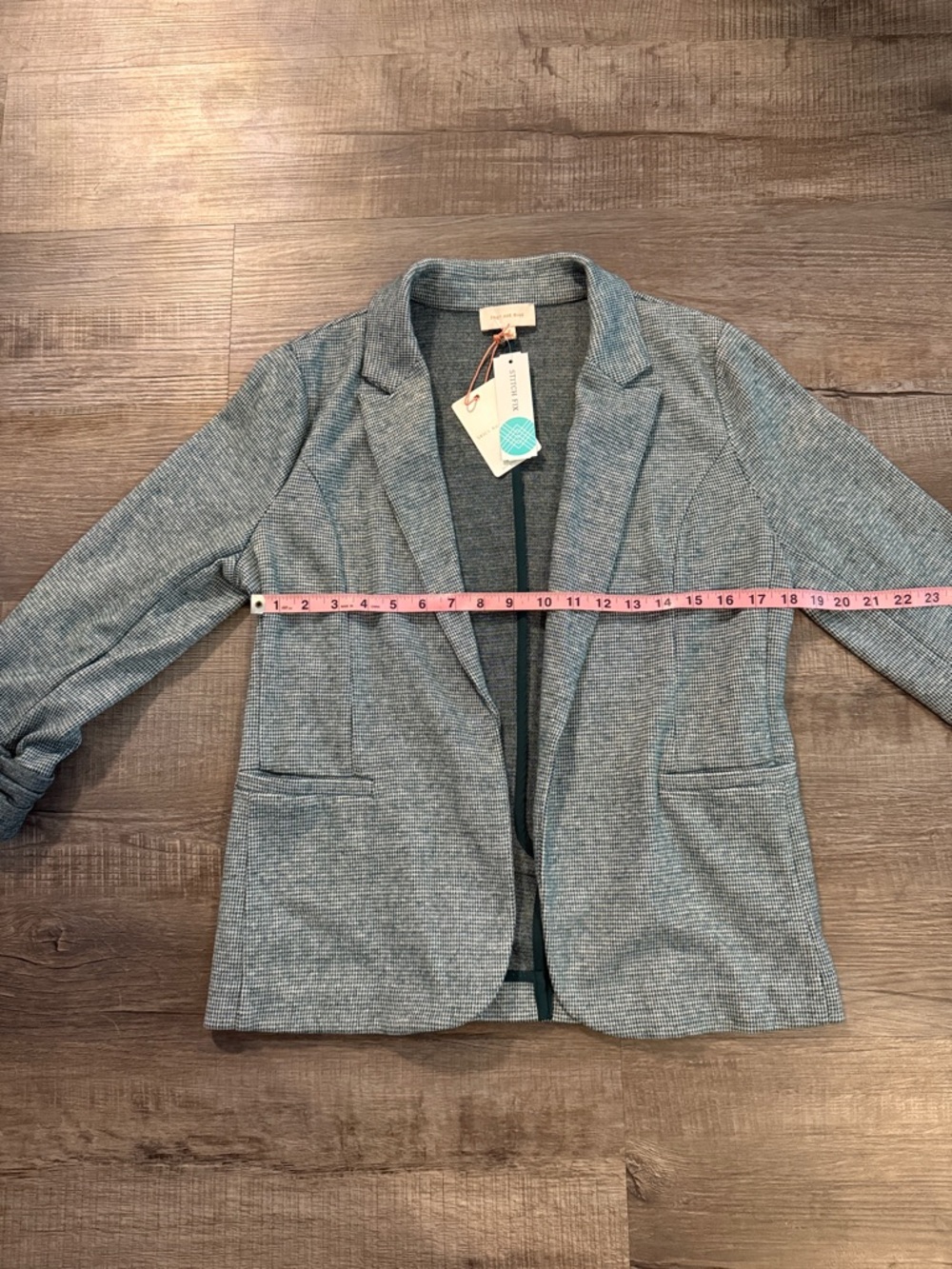 Skies Are Blue Heather Light Gray Knit Blazer